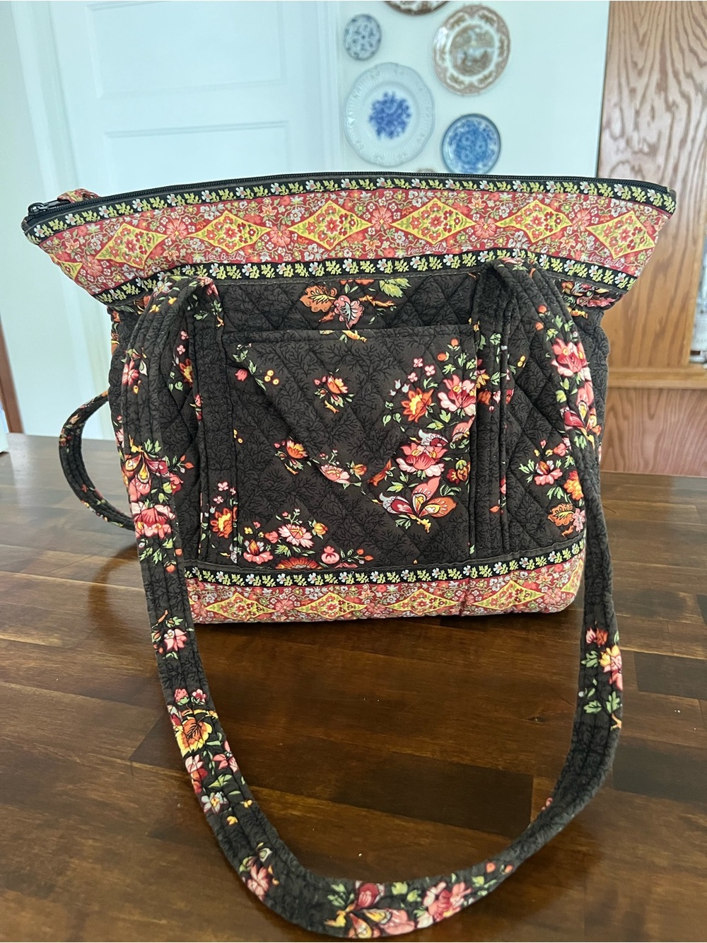 Vera Bradley Vintage Chocolat Villager Tote